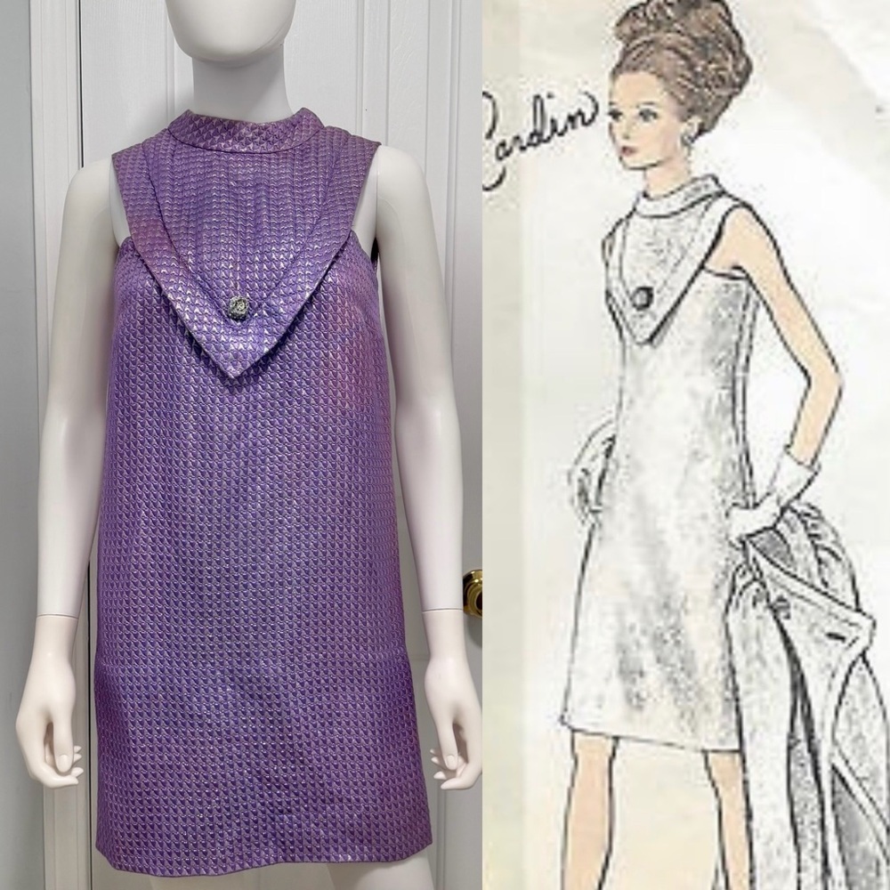 1960s Pierre Cardin for La Rinascente Shift Dress Retro Futuristic Space Age